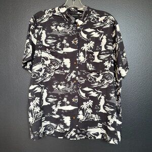 Maison Scotch Hawaiian Shirt – off black/ivory - L